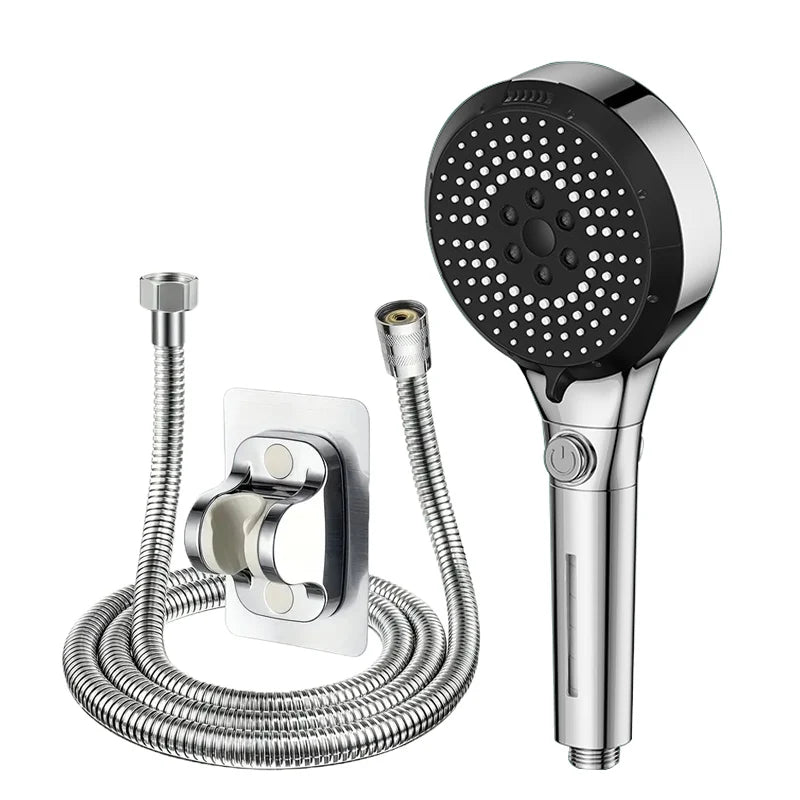 6 Modes Booster Shower Head Multifunctional Adjustable Filter Dechlorination Household Bathroom Large Water Volume Shower Set