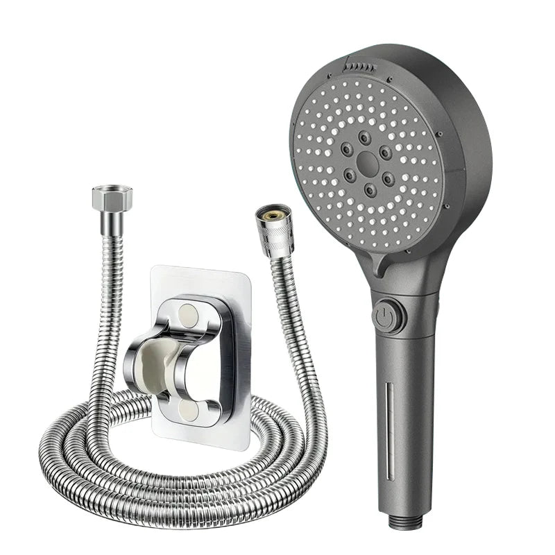 6 Modes Booster Shower Head Multifunctional Adjustable Filter Dechlorination Household Bathroom Large Water Volume Shower Set