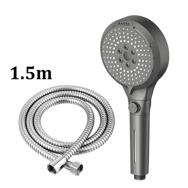 6 Modes Booster Shower Head Multifunctional Adjustable Filter Dechlorination Household Bathroom Large Water Volume Shower Set